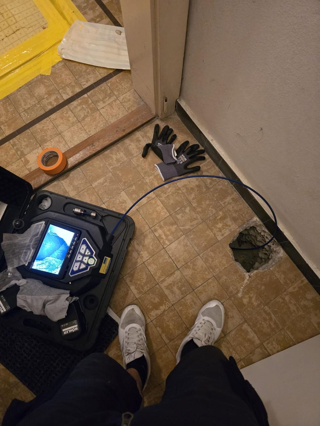 Recherche de fuite par caméra endoscopique